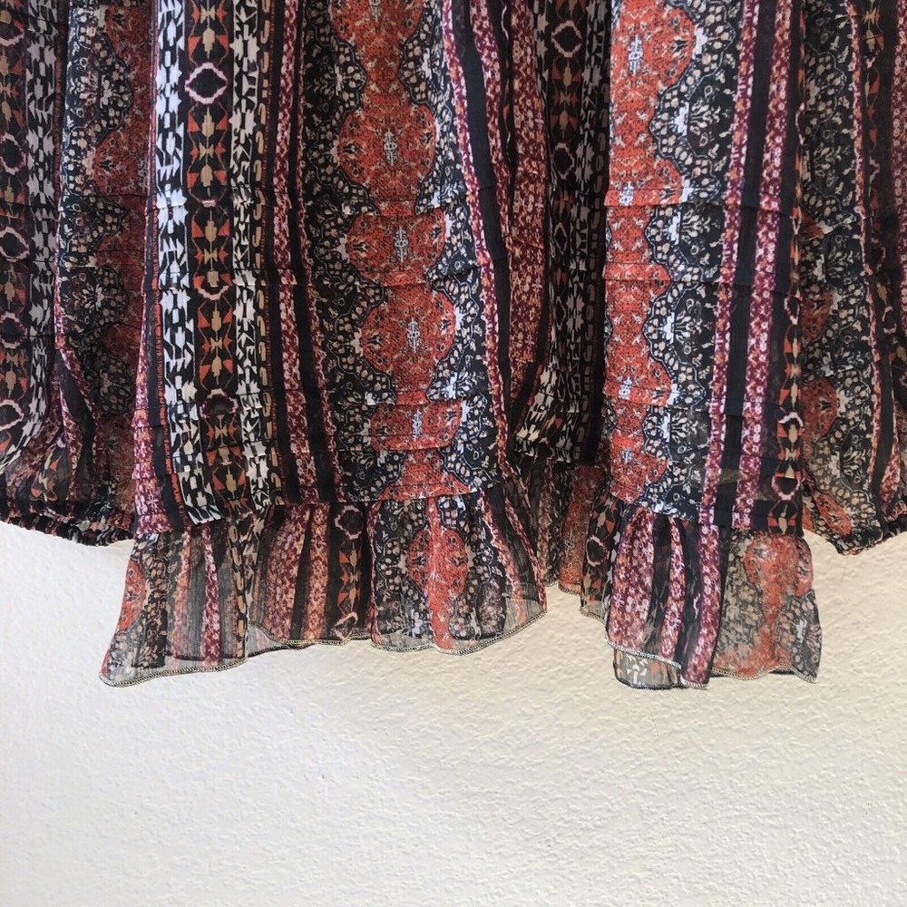 Lucky Brand Lucky Brand Chiffon Printed Peasant Top Size Small - Picture 5 of 8